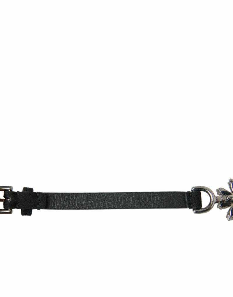 Dolce & Gabbana Elegant Crystal-Embellished Leather Belt - Image 3