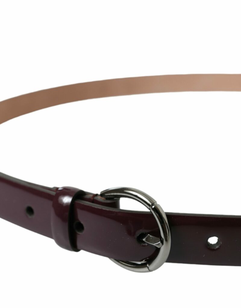 Dolce & Gabbana Elegant Maroon Leather Waist Belt - Image 4