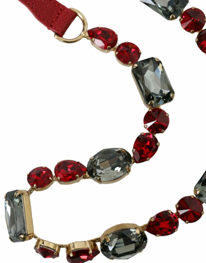 Dolce & Gabbana Radiant Red Crystal Buckle Waist Belt - Image 4