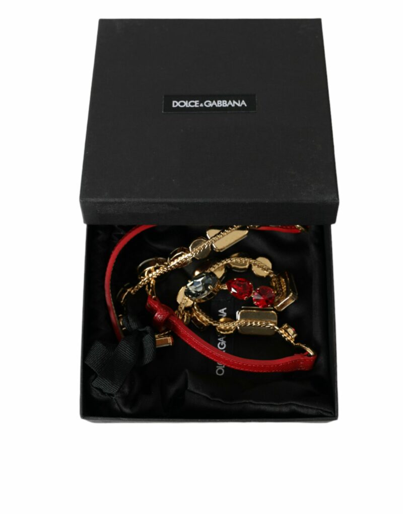 Dolce & Gabbana Radiant Red Crystal Buckle Waist Belt - Image 5