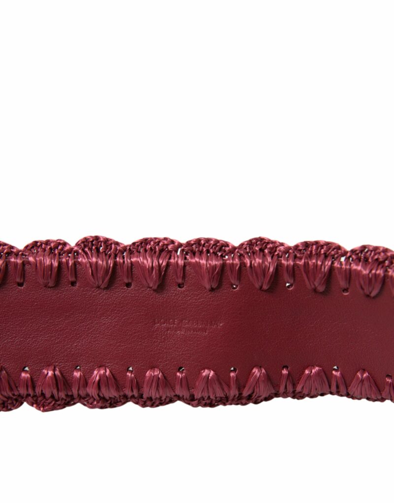Dolce & Gabbana Maroon Elegance Canvas Waist Belt - Image 4