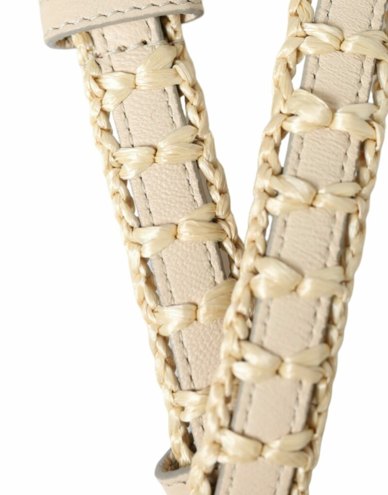 Dolce & Gabbana Elegant Beige Leather Waist Belt - Image 5