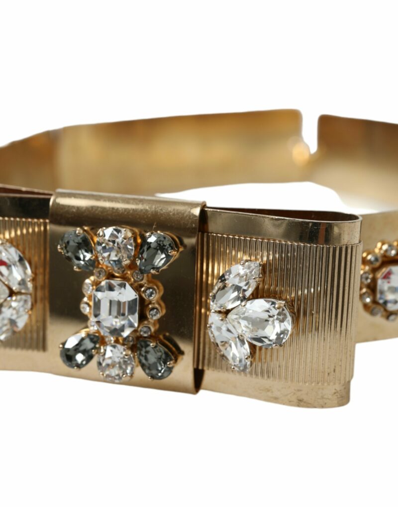 Dolce & Gabbana Gold-Tone Crystal Embellished Waist Belt - Image 2