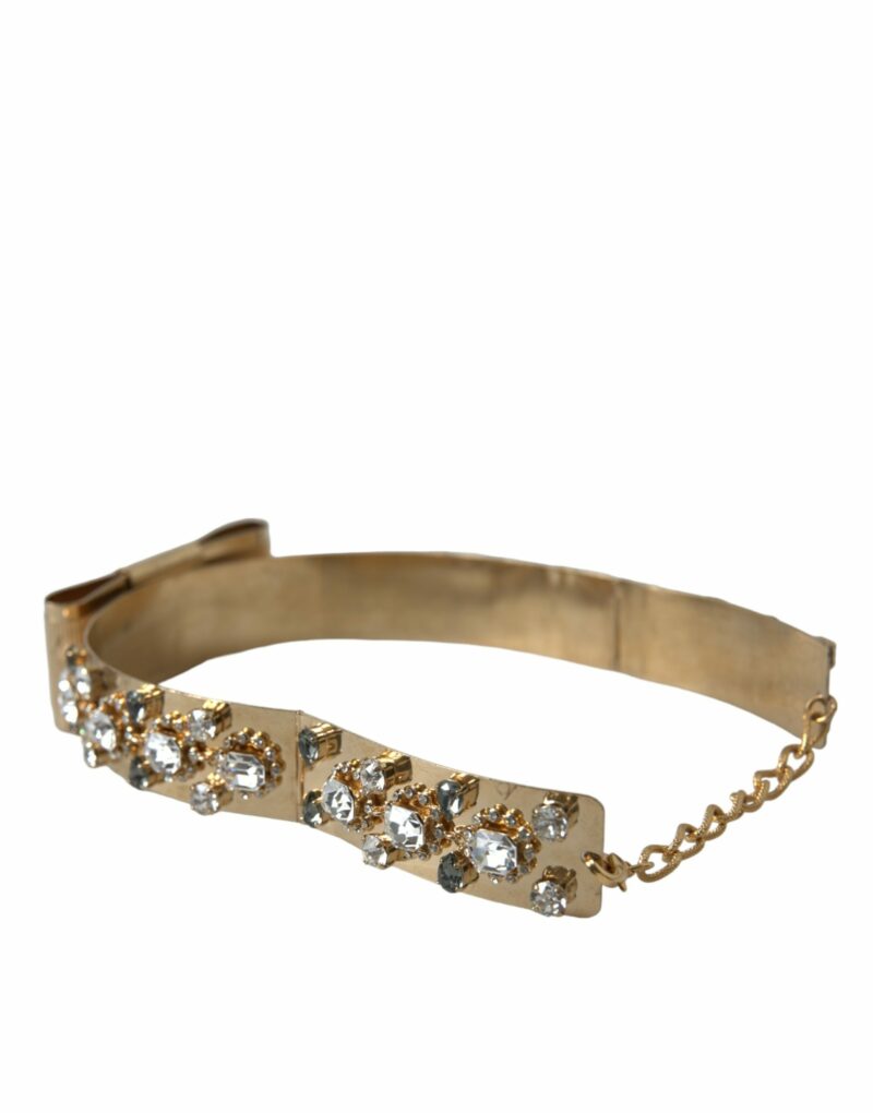 Dolce & Gabbana Gold-Tone Crystal Embellished Waist Belt - Image 3