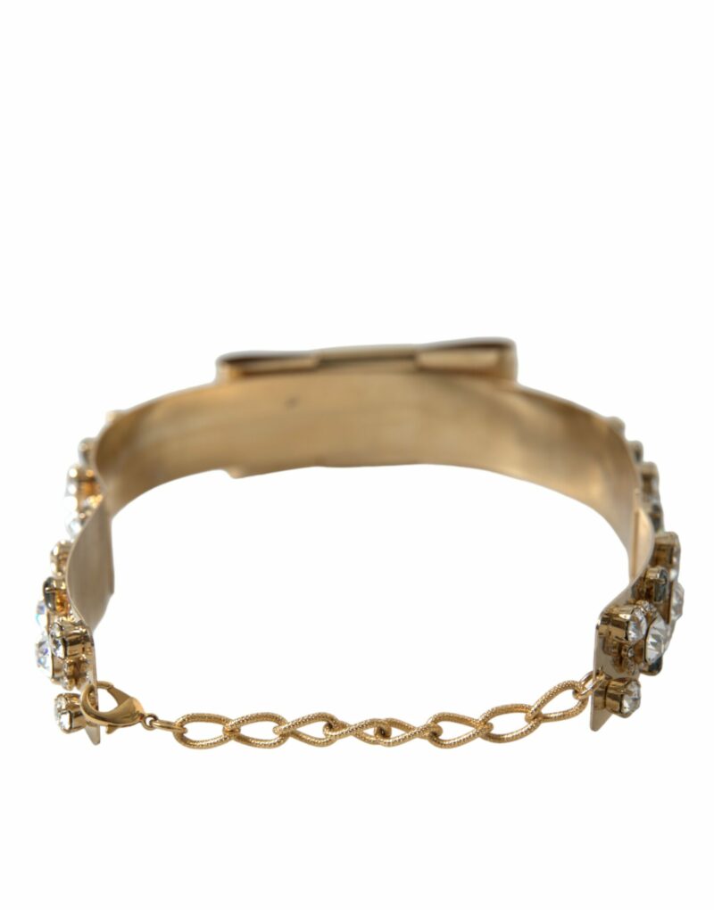 Dolce & Gabbana Gold-Tone Crystal Embellished Waist Belt - Image 4