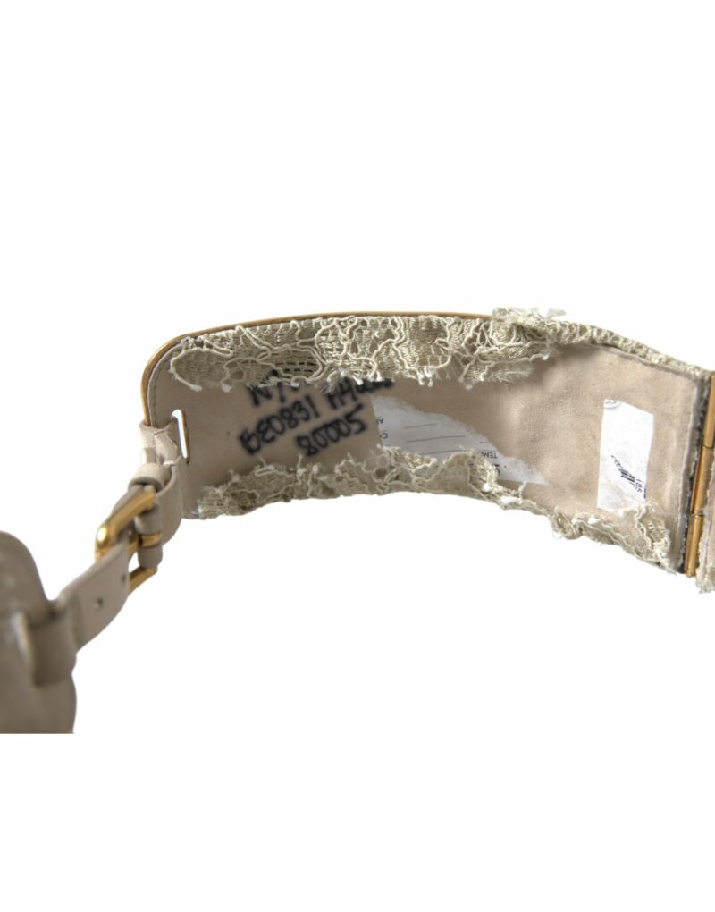 Dolce & Gabbana Elegant Gold-Tone Faux Pearl Floral Belt - Image 5