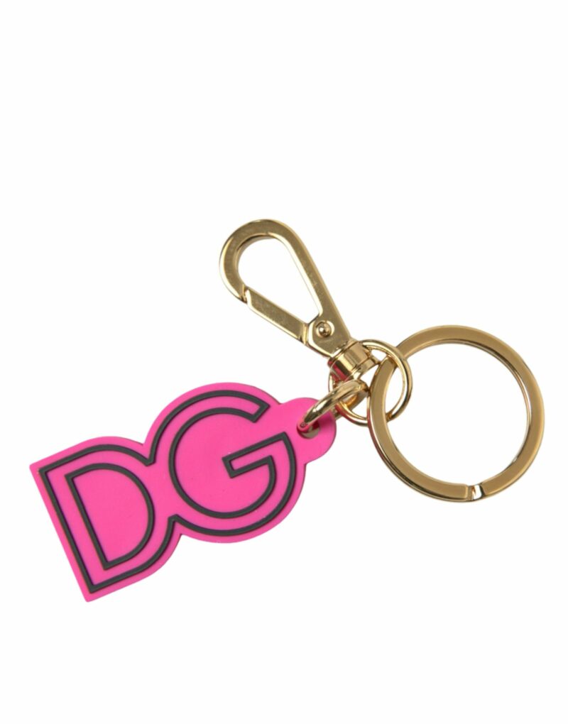 Dolce & Gabbana Chic Gold and Pink Keychain Elegance - Image 3