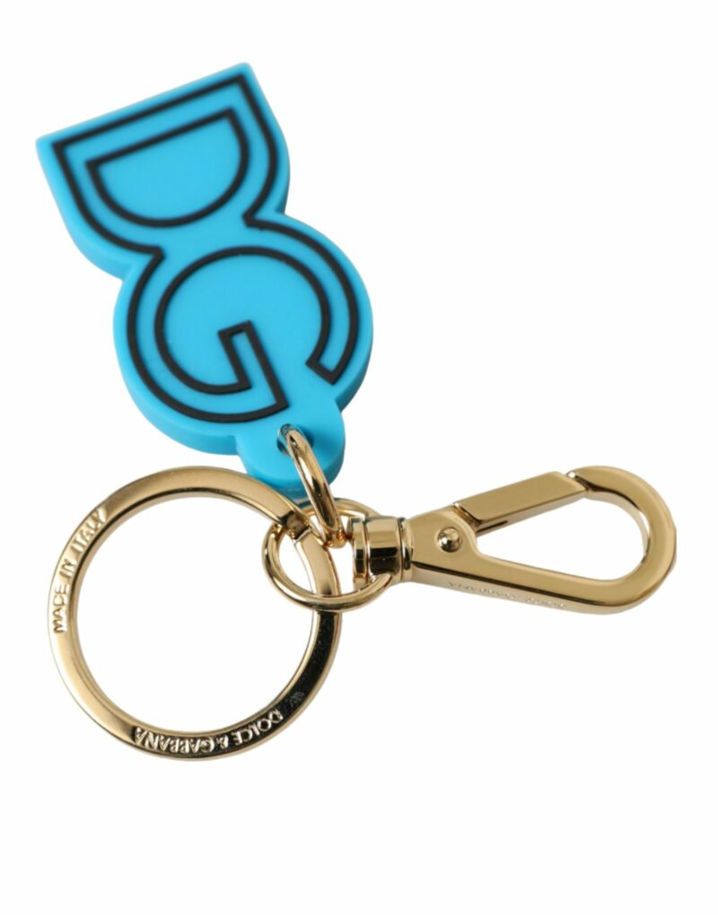 Dolce & Gabbana Elegant Blue Gold Keychain Accessory - Image 2