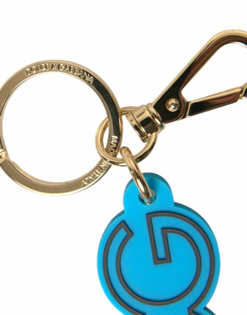 Dolce & Gabbana Elegant Blue & Gold Keychain Accessory - Image 2
