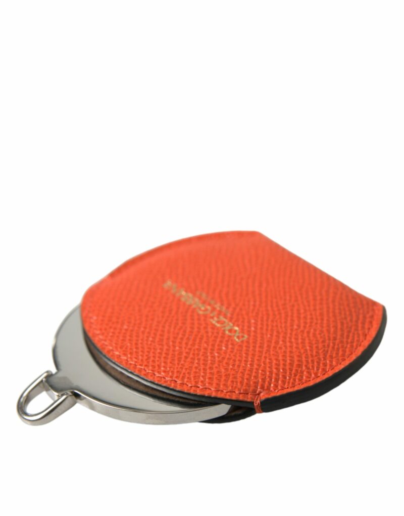 Dolce & Gabbana Elegant Orange Leather Mirror Holder - Image 4