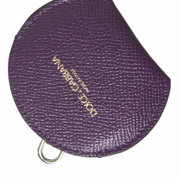 Dolce & Gabbana Elegant Purple Leather Mirror Holder