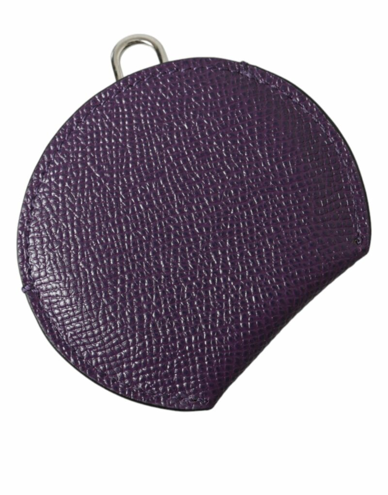 Dolce & Gabbana Elegant Purple Leather Mirror Holder - Image 2