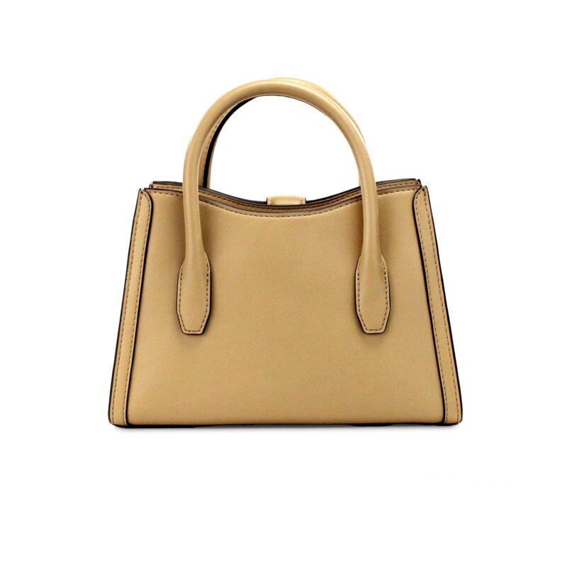 Michael Kors Gabby Small Camel Faux Leather Top Zip Satchel Crossbody Bag - Image 3