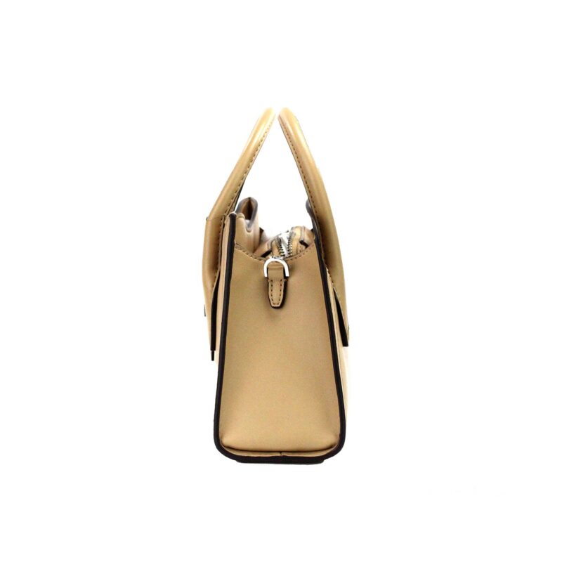 Michael Kors Gabby Small Camel Faux Leather Top Zip Satchel Crossbody Bag - Image 2