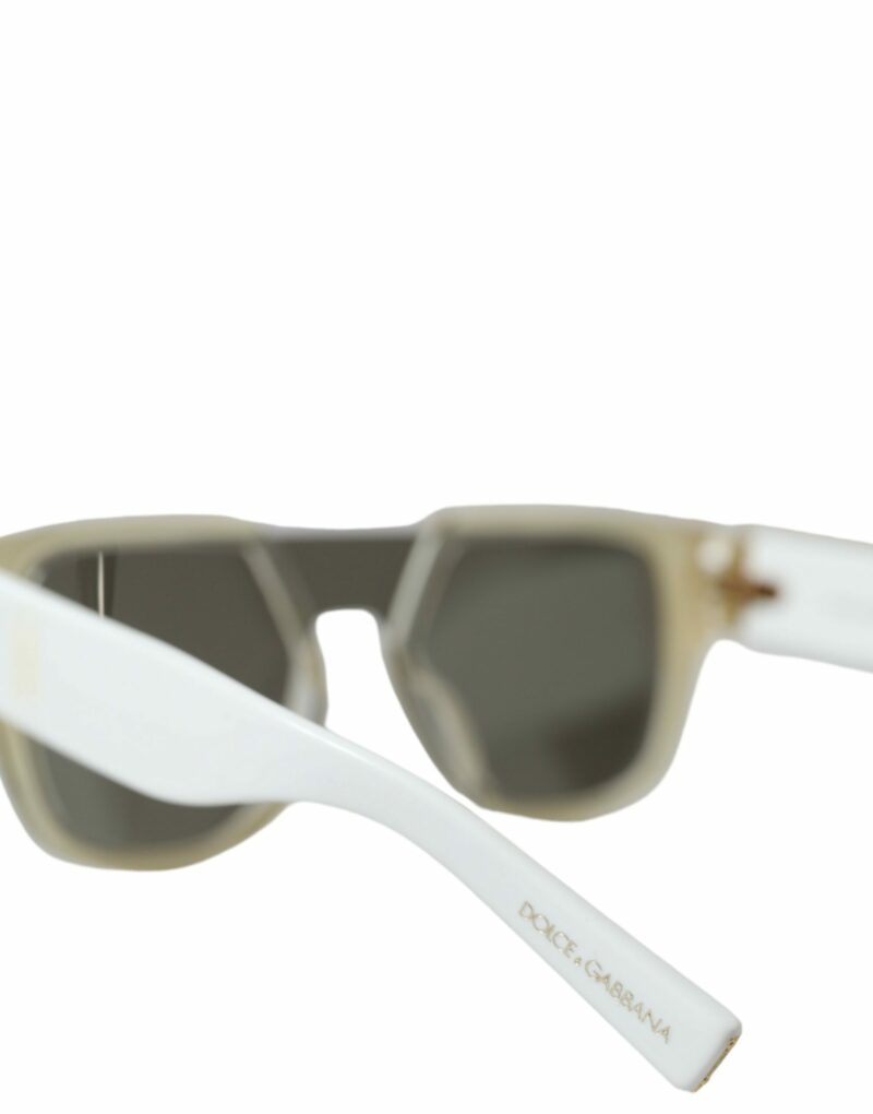 Dolce & Gabbana Chic White Acetate Designer Sunglasses - Image 4