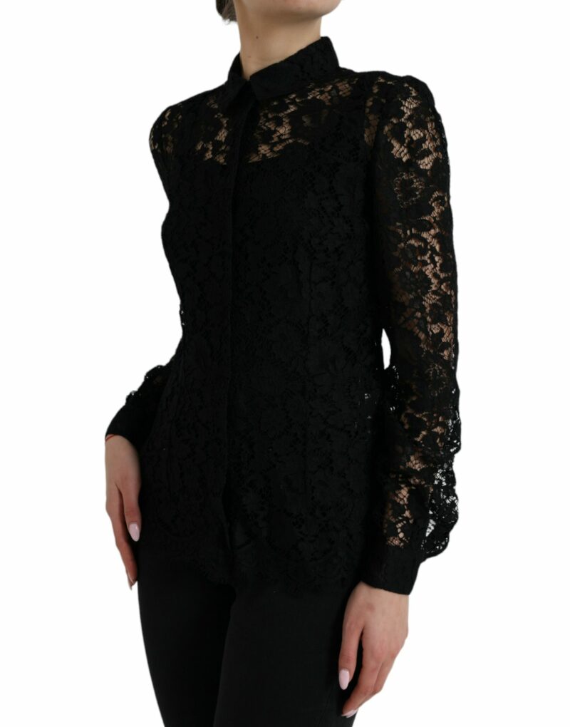 Dolce & Gabbana Elegant Floral Lace Blouse Top - Image 2