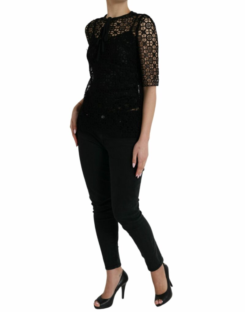 Dolce & Gabbana Elegant Floral Lace Blouse Top - Image 2
