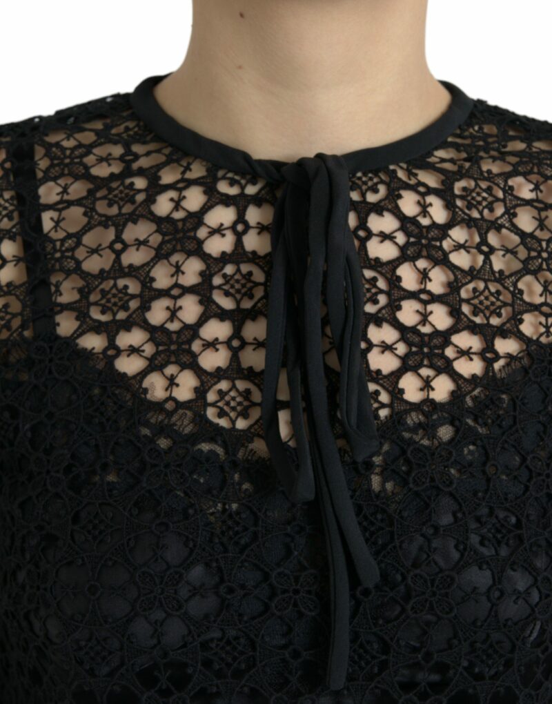 Dolce & Gabbana Elegant Floral Lace Blouse Top - Image 4