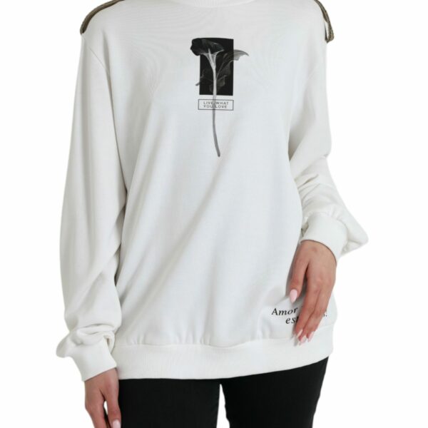 Dolce & Gabbana Chic Black and White Crew Neck Sweater