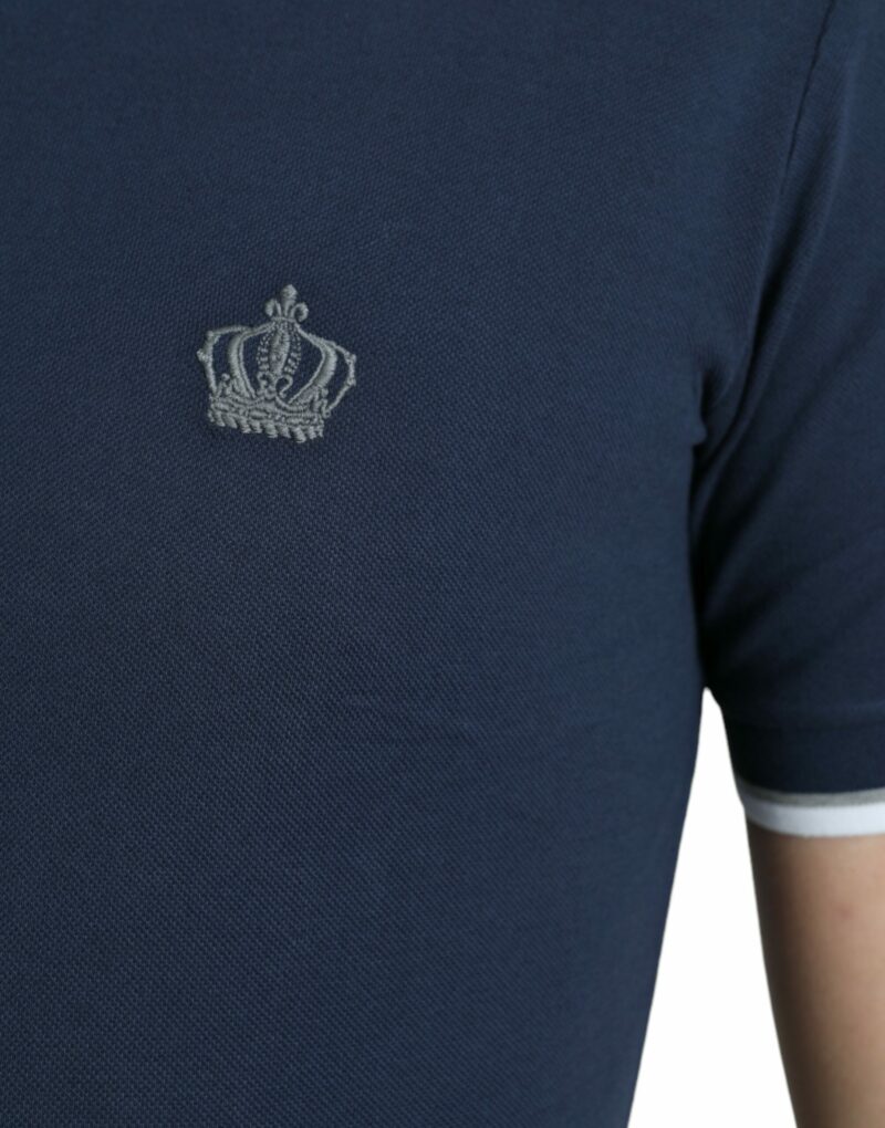 Dolce & Gabbana Elegant Crown Embroidered Polo T-Shirt - Image 5