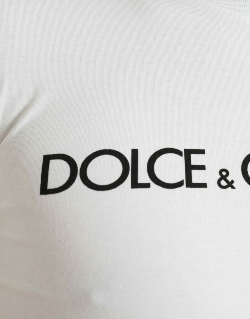 Dolce & Gabbana Elegant White Logo Crewneck Tee - Image 5