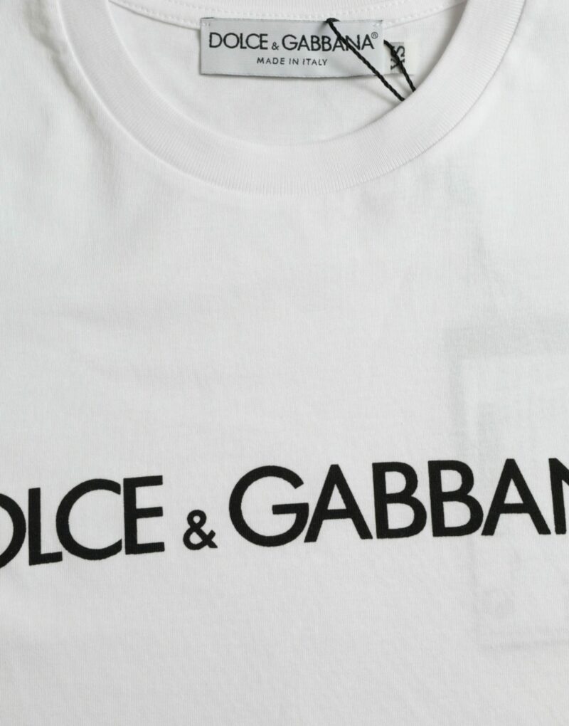 Dolce & Gabbana Elegant White Logo Crewneck Tee - Image 6