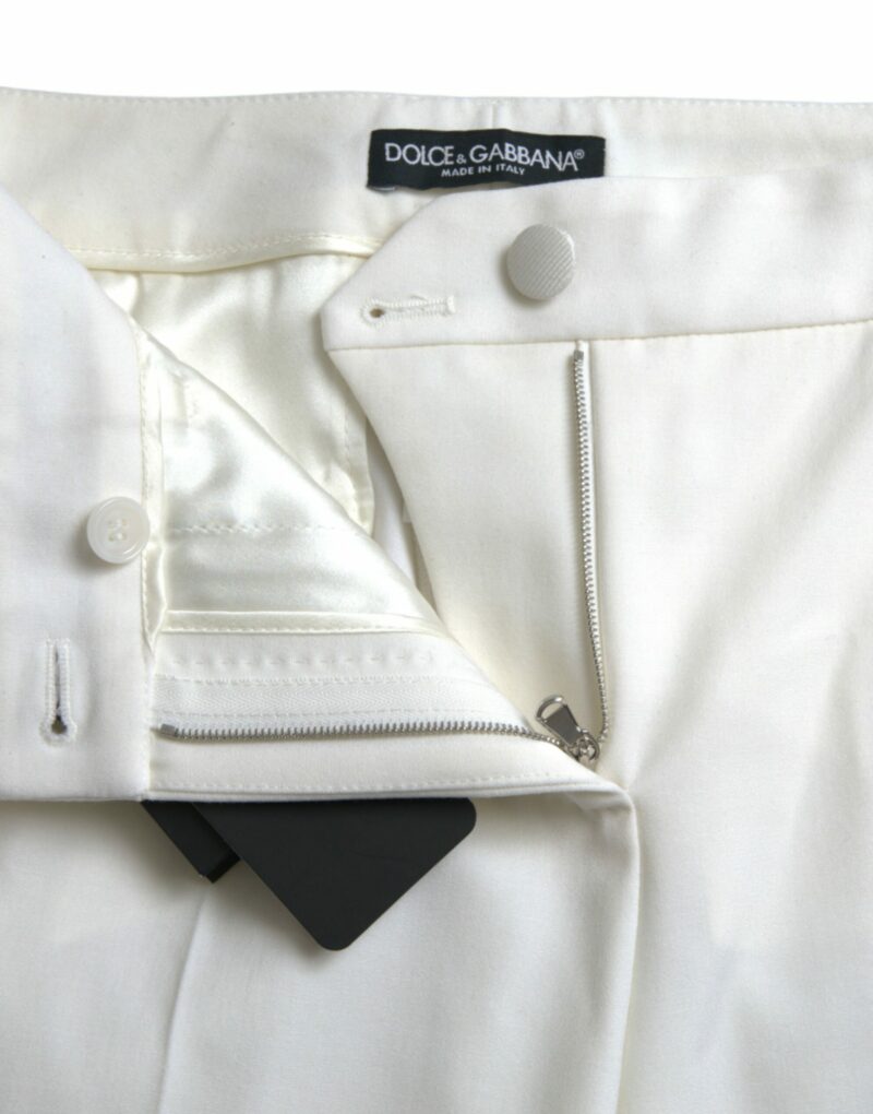 Dolce & Gabbana Elegant White Mid-Waist Tapered Pants - Image 5