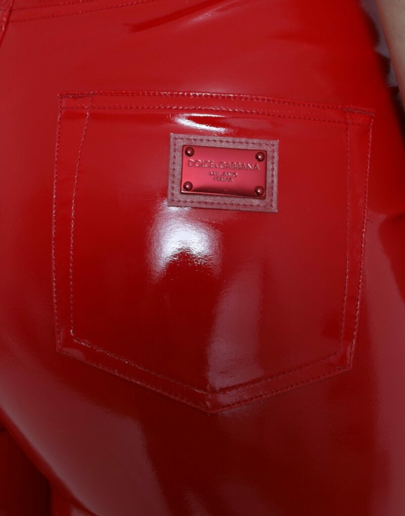 Dolce & Gabbana Chic Red High Waist Skinny Pants - Image 4