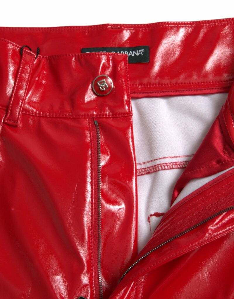 Dolce & Gabbana Chic Red High Waist Skinny Pants - Image 6