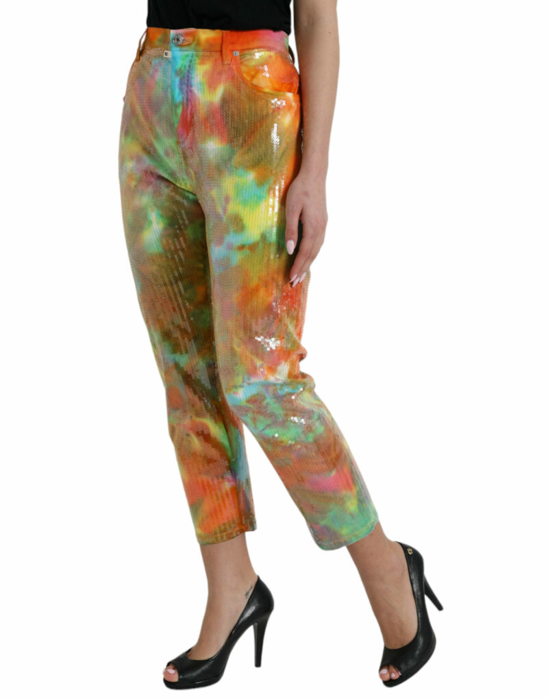 Dolce & Gabbana Multicolor High Waist Cropped Pants - Image 2