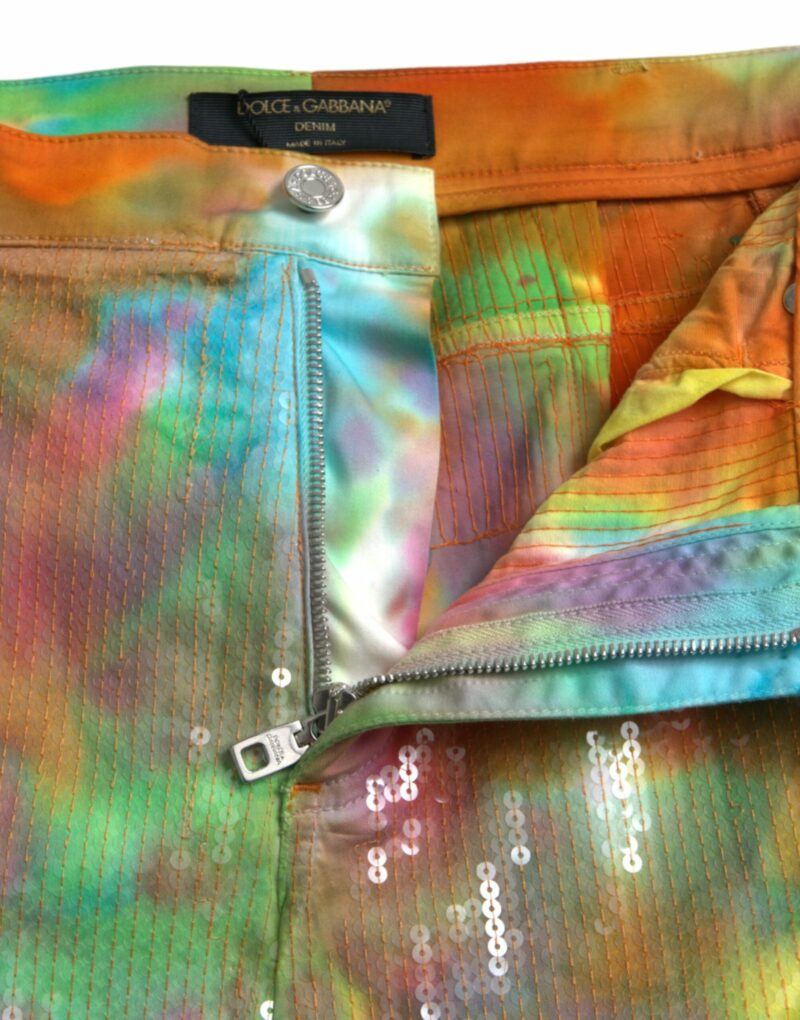 Dolce & Gabbana Multicolor High Waist Cropped Pants - Image 6