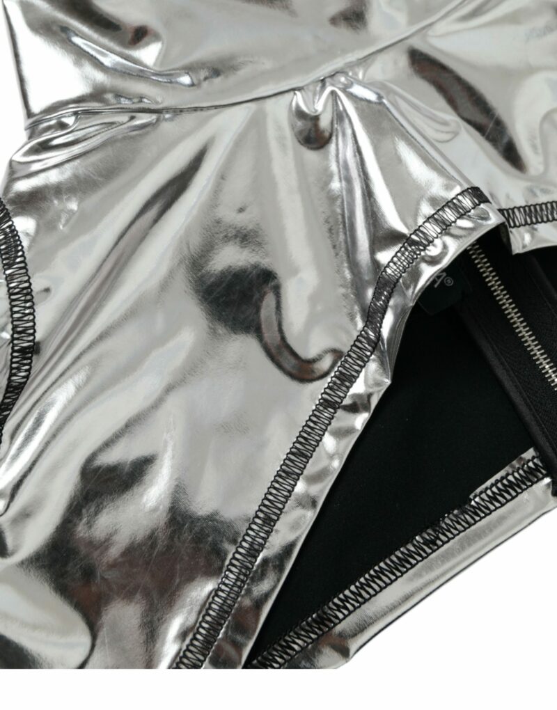 Dolce & Gabbana Silver Elegance Top with Zipper Closure - Image 2