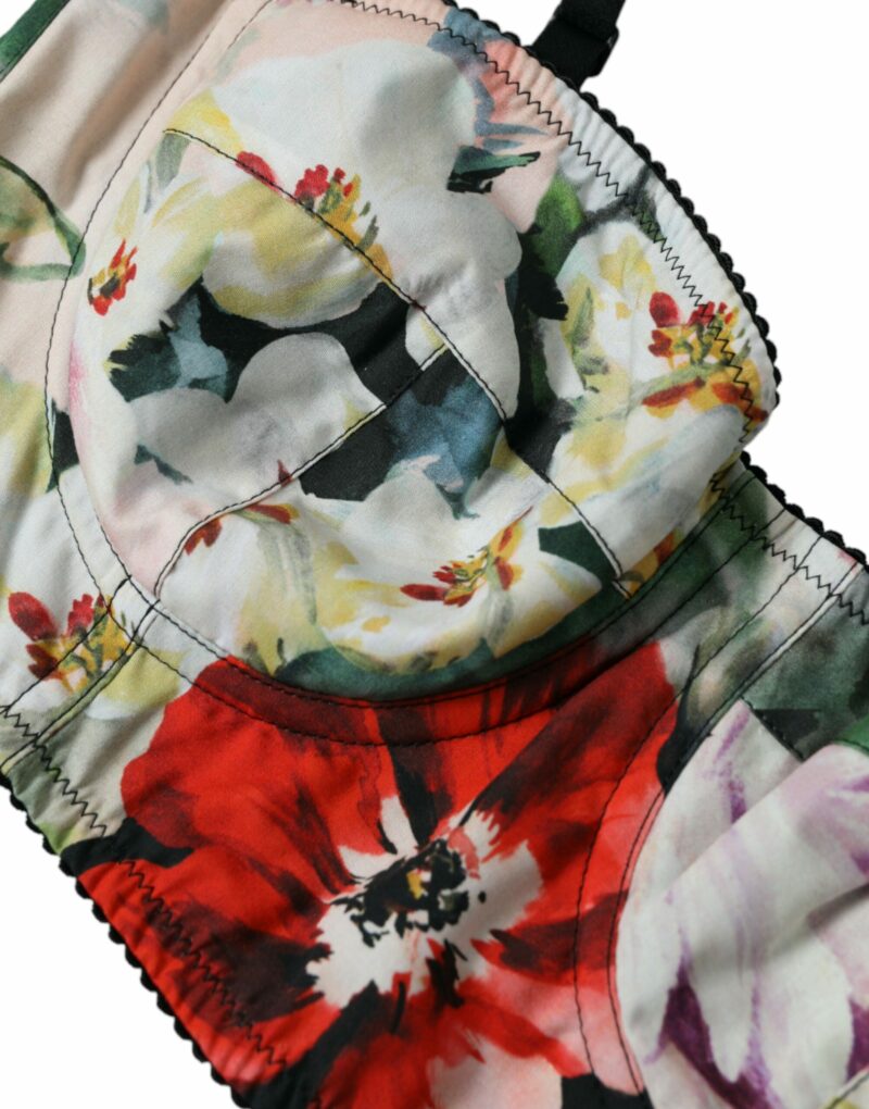 Dolce & Gabbana Multicolor Floral Bustier Crop Top - Image 2