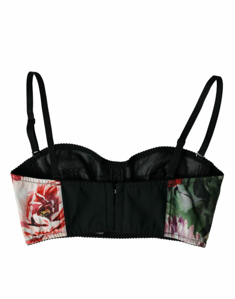 Dolce & Gabbana Multicolor Floral Bustier Crop Top - Image 3