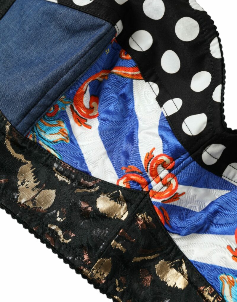 Dolce & Gabbana Floral Patchwork Bustier Crop Top - Image 2