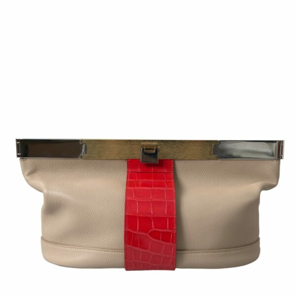 Balenciaga Two Tone Exotic Leather Clutch