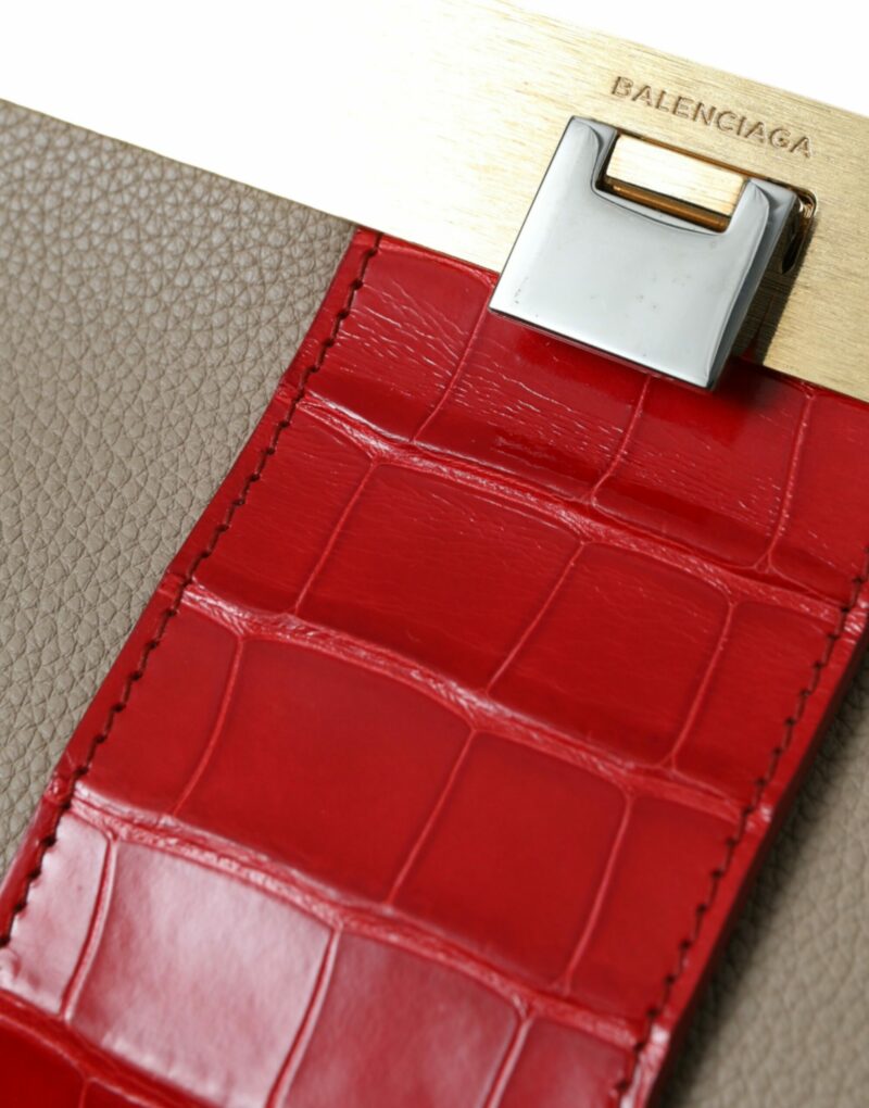 Balenciaga Two Tone Exotic Leather Clutch - Image 5