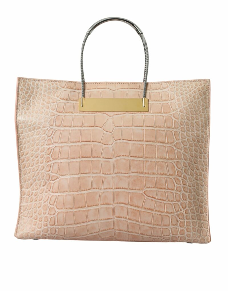 Balenciaga Alligator Leather Chic Pink Tote Bag - Image 3