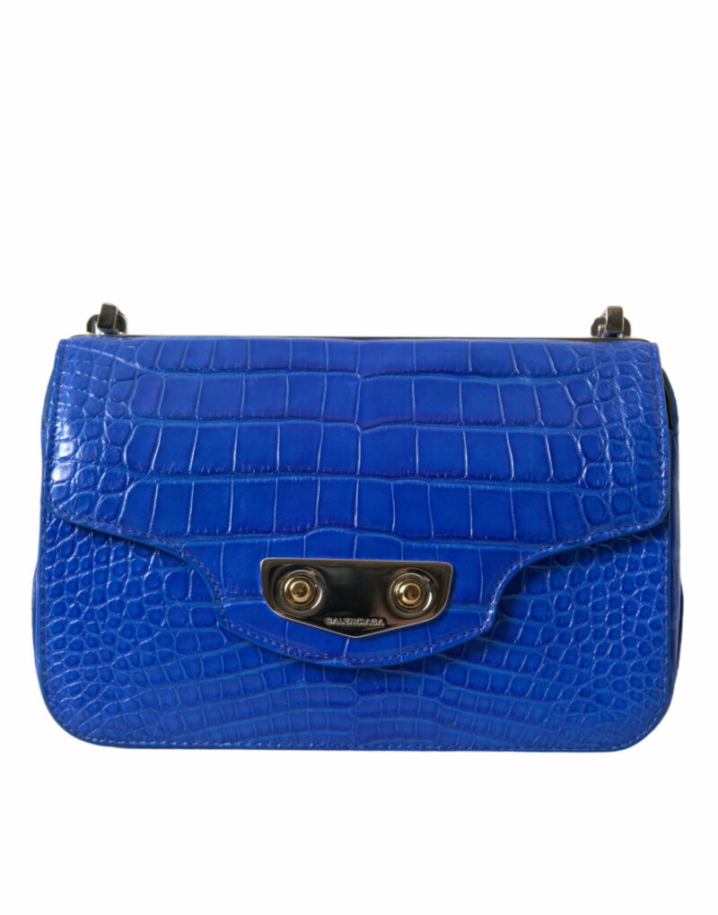 Balenciaga Alligator Skin Mini Shoulder Bag - Elegant Blue - Image 2