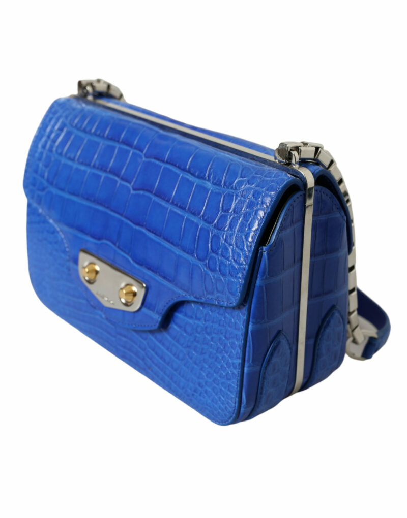 Balenciaga Alligator Skin Mini Shoulder Bag - Elegant Blue - Image 3