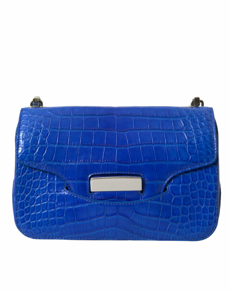 Balenciaga Alligator Skin Mini Shoulder Bag - Elegant Blue - Image 4