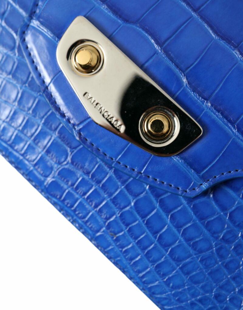 Balenciaga Alligator Skin Mini Shoulder Bag - Elegant Blue - Image 6