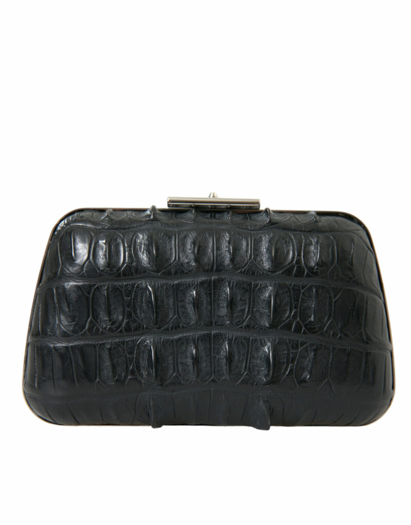 Balenciaga Elegant Crocodile Leather Evening Clutch - Image 3
