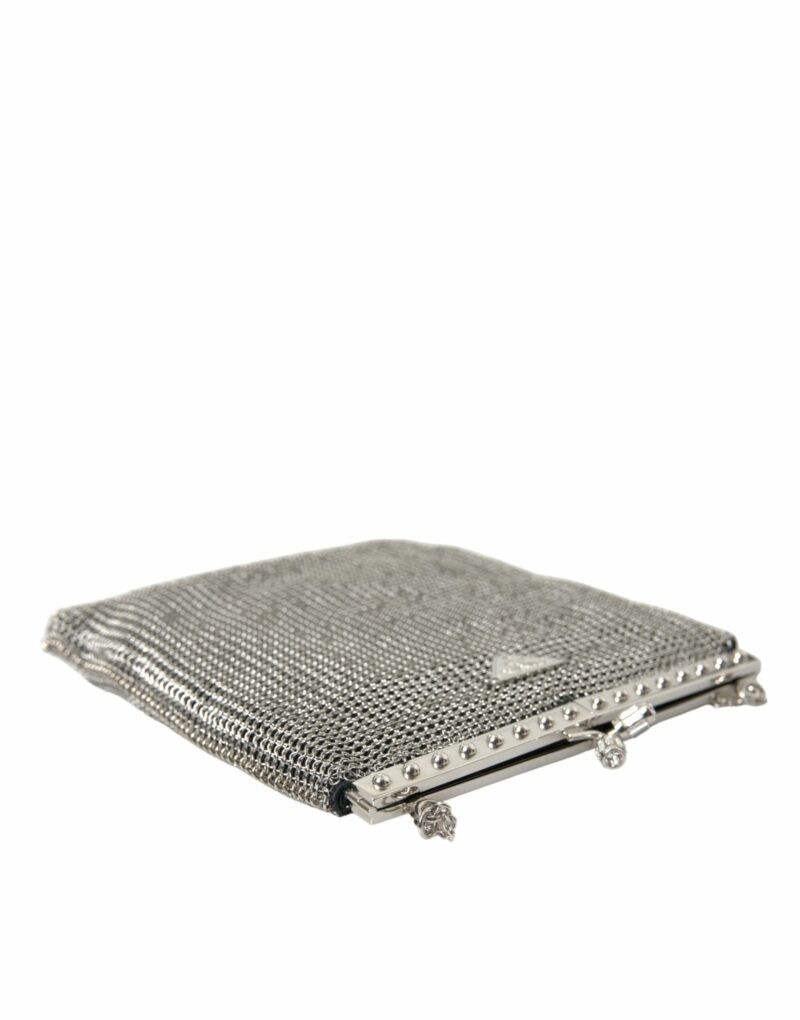 Prada Elegant Silver Mesh Shoulder Evening Bag - Image 4