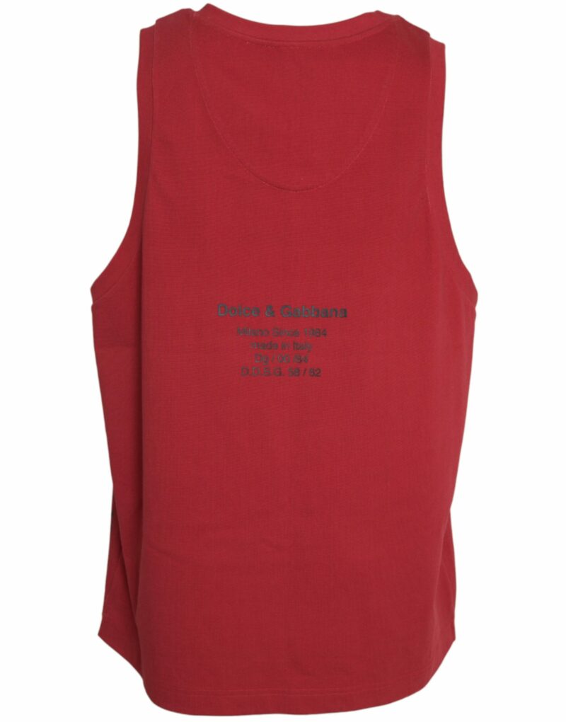 Dolce & Gabbana Red Leopard Print Sleeveless Tank T-shirt - Image 2
