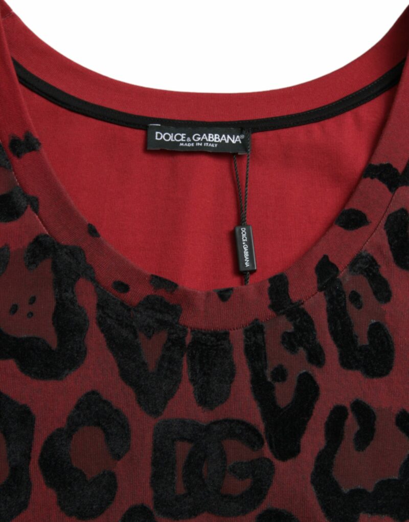 Dolce & Gabbana Red Leopard Print Sleeveless Tank T-shirt - Image 3