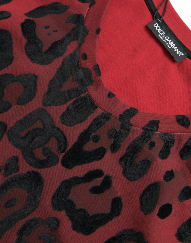 Dolce & Gabbana Red Leopard Print Sleeveless Tank T-shirt - Image 4
