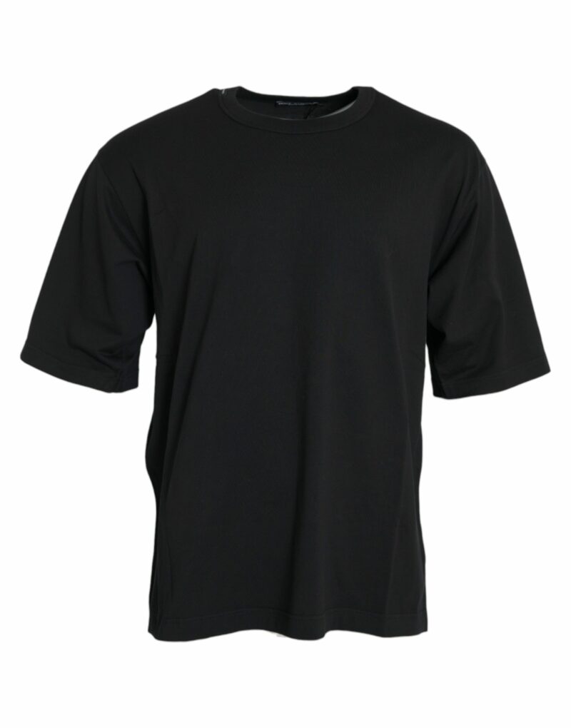 Dolce & Gabbana Black Logo Embossed Crew Neck Short Sleeves T-shirt - Image 2