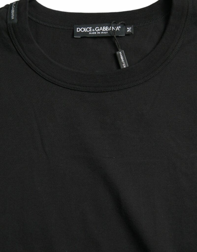 Dolce & Gabbana Black Logo Embossed Crew Neck Short Sleeves T-shirt - Image 3