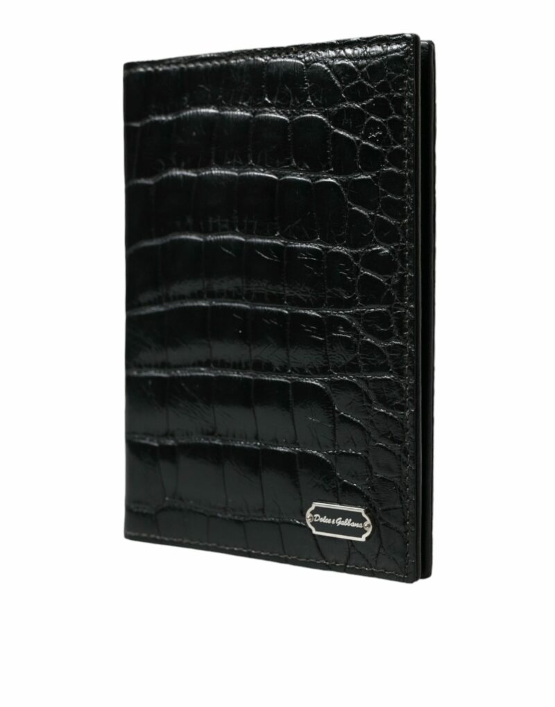 Dolce & Gabbana Black Exotic Skin Leather Long Bifold Passport Holder - Image 2